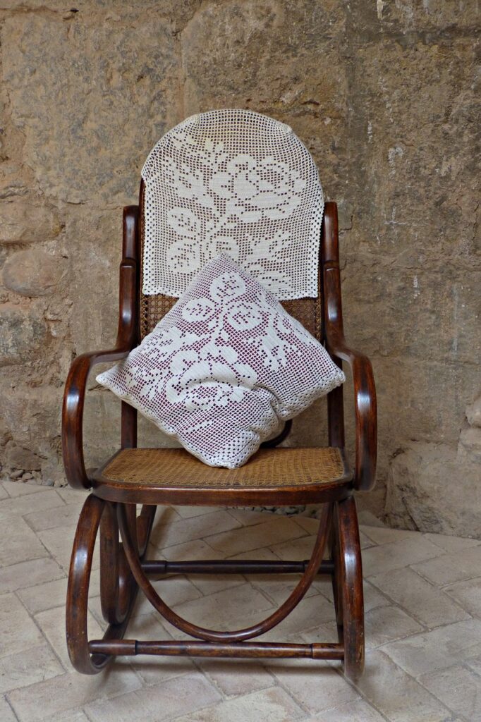 mecedora vintage deco ganchillo